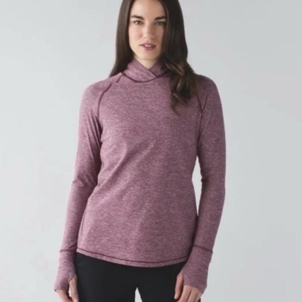 lululemon athletica Warm Your Core Shirt Long Sleeve Heathered Bordeaux
